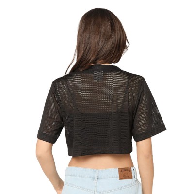 Karl Kani Mesh Cropped Baseball Shirt Μαύρο